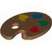 Набор LEGO Minifig Paint Palette with Yellow, Blue, Green and Red Paint Spots Print, Medium Dark Flesh