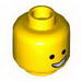 Minifig Head Dual Sided Male Open Smile with Teeth / Eyebrows, Scared Print [Hollow Stud]