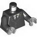 Torso Jacket Buttoned with Gold Badge on Collar, White Shirt and Black Tie Print / Black Arms / Light Bluish Gray Hands