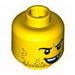Minifig Head Dual Sided Stubble and Missing Tooth Print [Hollow Stud]