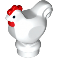 Набор LEGO Chicken with Black Eyes and Red Comb Print, Белый