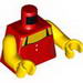 Torso Female Top with 2 White Buttons and Black Straps Print / Yellow Arms / Yellow Hands