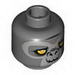 Набор LEGO Minifig Head Dual Sided Chima Gorilla with Yellow Eyes and Gray Face Closed Mouth / Crooked Smile Print [Hollow Stud], Белый