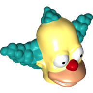Набор LEGO Minifig Head Modified Simpsons Krusty the Clown, Bright Light Yellow