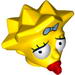 Minifig Head Modified Simpsons Maggie Simpson - Worried Look