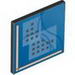 Road Sign Clip-on 2 x 2 Square with Curved Blue Lines and Small Black Squares Print