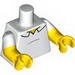 Torso Simpsons Shirt with Black Belly Bump and Collar Outline Print / Yellow Arms with White Short Sleeves / Yellow Hands