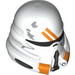 Minifig Helmet Airborne Clone Trooper with Orange Details Print