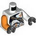 Torso Airborne Clone Trooper Armour with Orange Markings and Dark Tan Belt Print / White Arm Left / Orange Arm Right / Black Hands