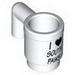Minifig Utensil Cup with Black 'I' Heart 'SOUTH PAWS' Print