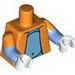 Torso Simpsons Open Jacket with Gray Belly Print / Medium Blue Arms with Orange Short Sleeves Print / White Hands