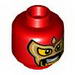 Minifig Head Balaclava with Eye and Mouth Holes, Gold Mask, Drooping Moustache and Stubble Print [Hollow Stud]