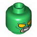 Minifig Head Mask with Yellow Eyes and Clenched Teeth and Yellow 'H' on Back Print [Hollow Stud]