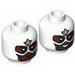 Minifig Head Dual Sided Mask with Reddish Brown Face and Gold Emblem on Forehead, Open Mouth / Closed Mouth Print [Hollow Stud]