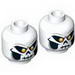 Minifig Head Dual Sided Skull Mask with Bright Light Orange Eyes, Skeleton Mouth Smile /  Frown Print [Hollow Stud]