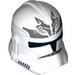 Minifig Helmet SW Clone Trooper with Wolf Insignia on Forehead and Dark Bluish Gray Markings Print