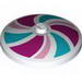 Dish 4 x 4 Inverted [Radar] with Bright Pink, Magenta and Medium Blue Swirls Print
