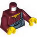 Torso Torn Sand Blue Overalls over Open Shirt Print (Hank Haystack) / Dark Red Arms / Yellow Hands