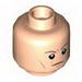 Minifig Head Dual Sided Male Dark Tan Eyebrows, White Pupils, Cheek Lines, Smiling / Scowling Print (SW Luke Skywalker) [Hollow Stud]