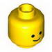 Minifig Head Dual Sided Black Standard Eyes, Smiling with Tongue / Standard Grin Print (Benny) [Hollow Stud]