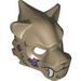 Minifig Mask Tiger with Fur, White Fangs, Copper Chain and Purple Sinew Patches Print