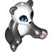 Panda Sitting with White Head and Belly and Blue Eyes Print