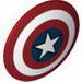 Minifig Shield Round Bowed with Bullseye with Star Print [Red]