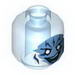Minifig Head Alien with Medium Blue Face with White Eyes and Lightning Bolts on Forehead Print (Electro) [Hollow Stud]