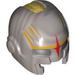 Minifig Helmet Space with Mouth Slit and with Black Eyeholes, Red Star and Gold Markings Print