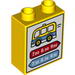 Duplo Brick 1 x 2 x 2 with Bottom Tube and Bus Schedule Print