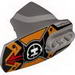 Hero Factory Armor with Ball Joint Socket - Size 5 with Red Arrows, Orange Markings, and Hero Factory Logo Print 