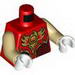Vest with Dark Red and Gold Armor with Scales and Fire Chi Emblem Print / Tan Arms / White Hands