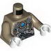 Torso Light Bluish Gray Scaled Armor, Copper Key Pendants and Blue Round Jewel (Chi) Print / Dark Tan Arms / White Hands 
