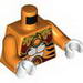 Torso Black Tiger Stripes, Dark Red and Gold Armor and Fire Chi Emblem Print / Orange Arms / White Hands
