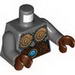 Torso Chima Female Copper Breastplates, Chains and Blue Round Jewel (Chi) Print / Dark Bluish Gray Arms / Reddish Brown Hands 
