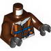 Torso Aviator Jacket with Orange Parachute and Straps, Arctic Explorer Logo on Reverse Print / Reddish Brown Arms / Black Hands