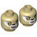 Minifig Head Dual Sided Alien Chima Lion Female with Orange Eyes and Black Nose, Neutral / Crooked Smile Print (Li'Ella) [Hollow Stud]