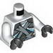 Torso Ninjago Shoulder Armor with Silver Belts and Ice Power Emblem Print / White Arms / Black Hands