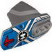 Hero Factory Armor with Ball Joint Socket - Size 5 with Red Arrows, Blue Markings, and Hero Factory Logo Print