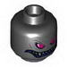 Набор LEGO Minifig Head Dual Sided Alien with Magenta Eyes, Purple Grin with Sharp Teeth and Gold Vertebra on Back Print [Hollow Stud], Черный