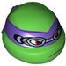 Minifig Head Modified Ninja Turtle with Dark Purple Mask and Goggles Print (Donatello)