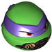 Minifig Head Modified Ninja Turtle with Dark Purple Mask and Breathing Apparatus Print (Donatello)