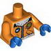 Torso Arctic Explorer Logo with Zipper and White Fur Trim Print / Orange Arms / Blue Hands 