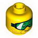 Minifig Head Glasses with Green Goggles and Brown Stubble Print [Hollow Stud] 