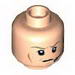 Minifig Head Male Dark Tan Eyebrows Furrowed, Cheek Lines, Frown, Headset Print (SW Airen Cracken) [Hollow Stud]
