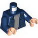 Torso Jacket with 4 Pockets, Silver Buttons and Zipper Print / Dark Blue Arms / Light Flesh Hands