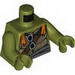 Torso Turtle Shell with Dark Brown Belts, Sunglasses and Orange Scarf Print / Olive Green Arms / Olive Green Hands