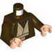 Torso SW Hooded Coat over Tan Jedi Robe with Undershirt and Belt Print (SW Obi-Wan) / Dark Brown Arms / Light Flesh Hands 
