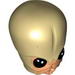 Minifig Head Modified Bith with Black Eyes and Flesh Mouth Print