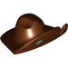 Minifig Hat, Wide Brim with Cut and Tan Patch Print